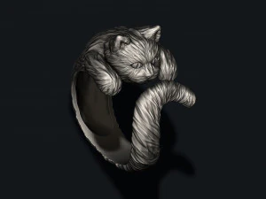 Cat ring 3D print model 3D Print Model