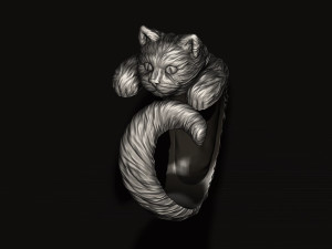Cat ring 3D print model 3D 打印模型