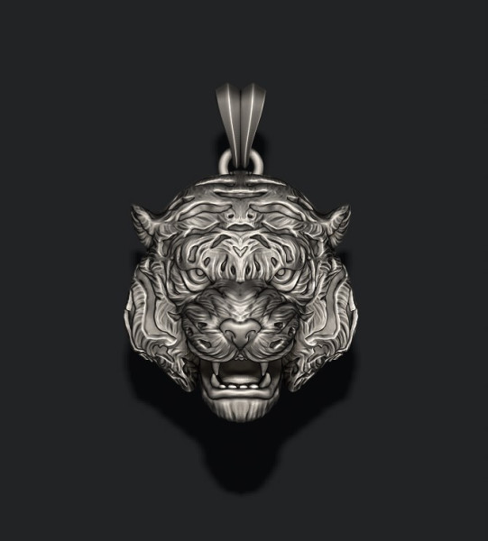 Tiger pendant 3D print model 3D Принт Модель .c4d .max .obj .3ds .fbx .stl .blend 