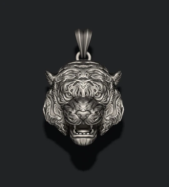 Tiger pendant 3D print model 3D Print Model .c4d .max .obj .3ds .fbx .stl .blend 