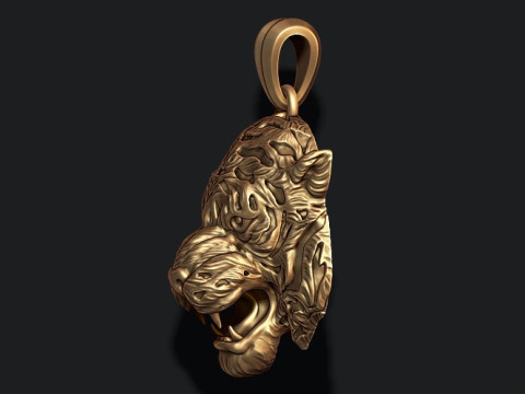 Tiger pendant 3D print model 3D Принт Модель