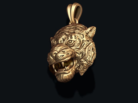 Tiger pendant 3D print model 3D Принт Модель