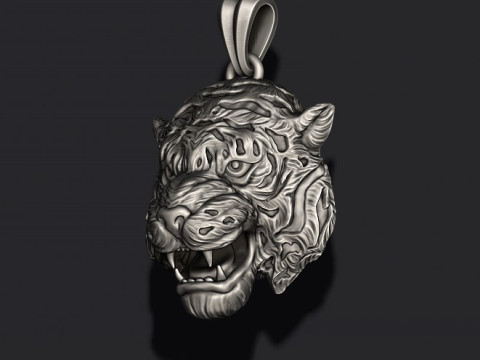 Tiger pendant 3D print model 3D Принт Модель