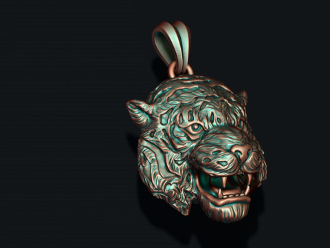 Tiger pendant 3D print model 3D Принт Модель