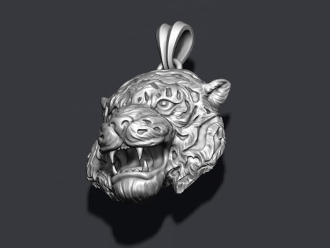 Tiger pendant 3D print model 3D Принт Модель