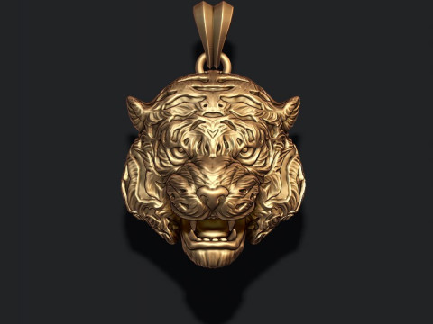 Tiger pendant 3D print model 3D Принт Модель