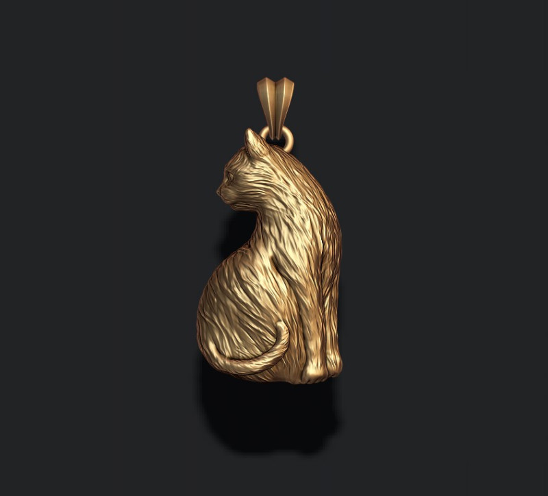 Cat pendant 3D print model Modèles 3D en vedette .c4d .max .obj .3ds .fbx .stl .blend 