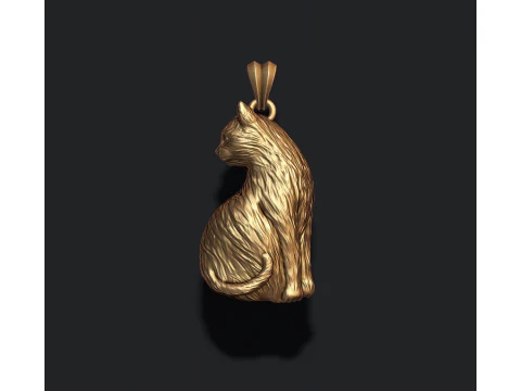 3D-Druckmodell eines Katzenanh&auml;ngers 3D Druckmodell