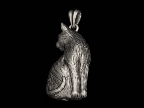 Cat pendant 3D print model Modèles 3D en vedette