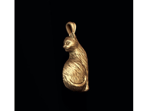 Cat pendant 3D print model Modèles 3D en vedette