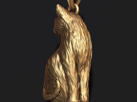 Cat pendant 3D print model Modèles 3D en vedette