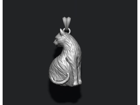 Cat pendant 3D print model Modèles 3D en vedette