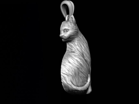 Cat pendant 3D print model Modèles 3D en vedette