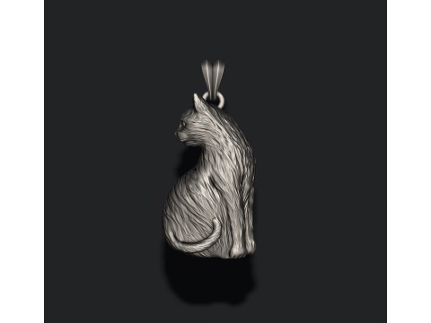 Cat pendant 3D print model Modèles 3D en vedette