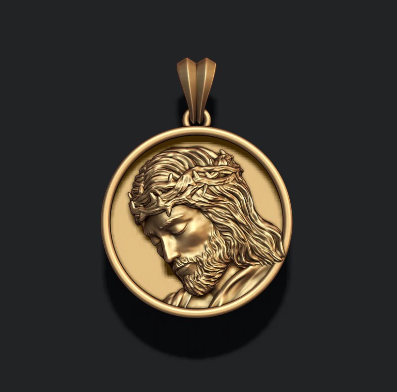 Jesus round frame pendant 3D print model 3D Print Model .c4d .max .obj .3ds .fbx .stl .blend