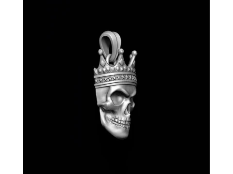 Skull with crown pendant 3D print model 3D Print Model