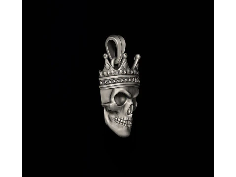 Skull with crown pendant 3D print model 3D Print Model