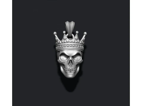 Skull with crown pendant 3D print model 3D Print Model
