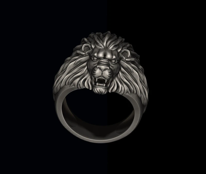 Humble lion ring 3D print model 3D Print Model .c4d .max .obj .3ds .fbx .stl .blend