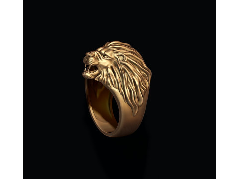 Humble lion ring 3D print model 3D Print Model