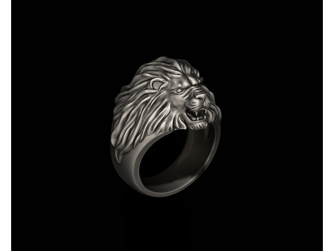 Humble lion ring 3D print model 3D Print Model