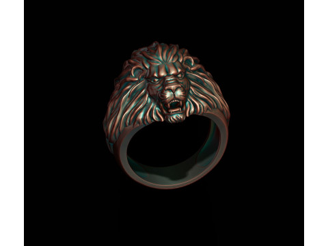 Humble lion ring 3D print model 3D Print Model