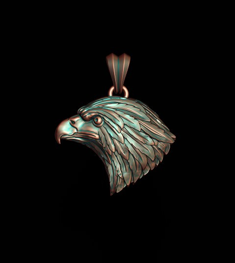 Eagle head pendant 3D print model Modelo de impresión 3D .c4d .max .obj .3ds .fbx .stl .blend 