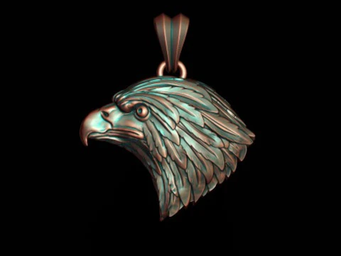 ईगल हेड पेंडेंट 3डी प्रिंट मॉडल 3D प्रिंट मॉडल