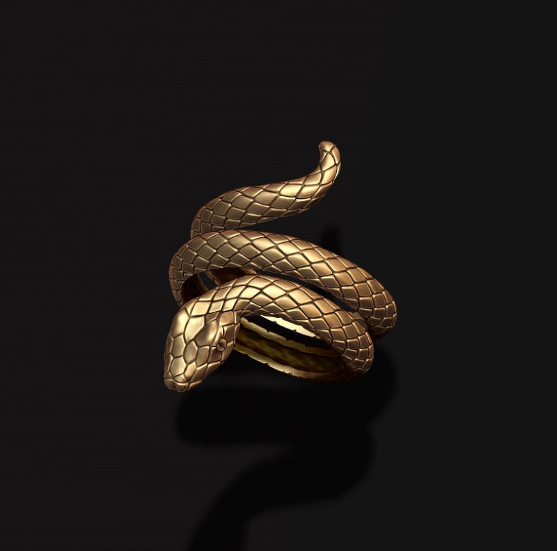 Snake ring 3D print model Modèles 3D en vedette .c4d .max .obj .3ds .fbx .stl .blend