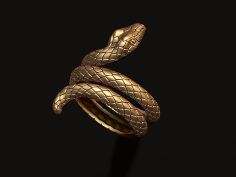 Snake ring 3D print model Modèles 3D en vedette