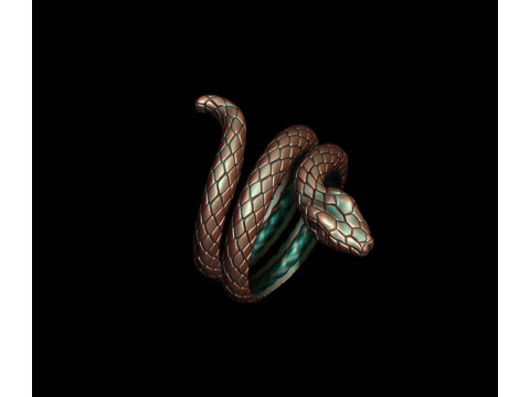 Snake ring 3D print model Modèles 3D en vedette
