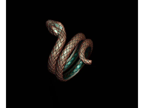 뱀 반지 3D 프린트 모델 3D 프린트 모델