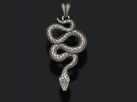 Modelo de impress&atilde;o 3D de pingente de cobra Modelo de Impressão 3D