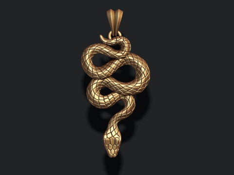 Snake pendant 3D print model Modèles 3D en vedette
