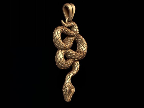 Snake pendant 3D print model Modèles 3D en vedette