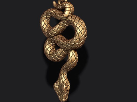 Snake pendant 3D print model Modèles 3D en vedette