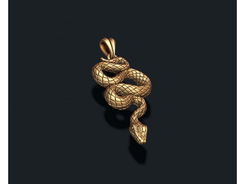 Snake pendant 3D print model Modèles 3D en vedette