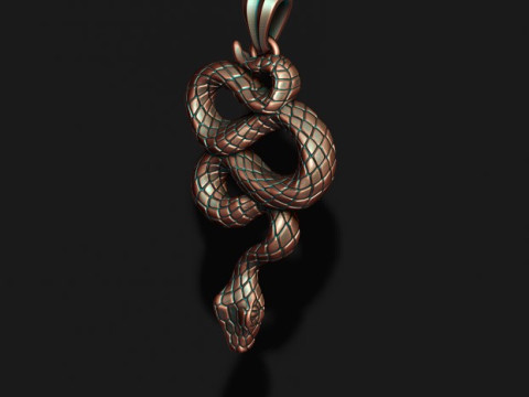Snake pendant 3D print model Modèles 3D en vedette