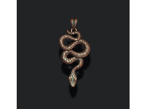Snake pendant 3D print model Modèles 3D en vedette