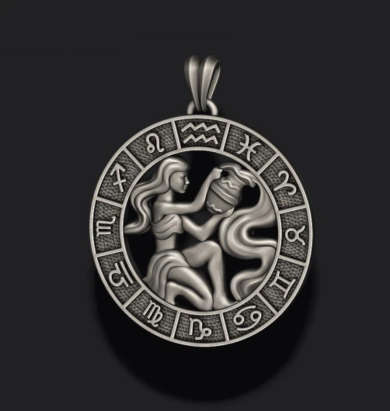 Zodiac acuario lite pendant 3D print model 3D Print Model .c4d .max .obj .3ds .fbx .stl .blend