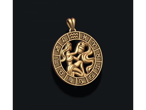 Zodiac acuario lite pendant 3D print model 3D Print Model
