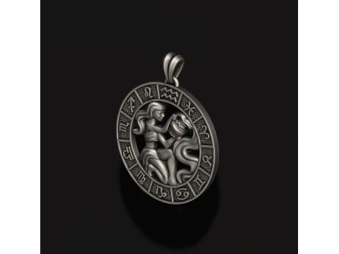 Zodiac acuario lite pendant 3D print model 3D Print Model