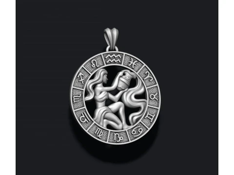 Zodiac acuario lite pendant 3D print model 3D Print Model