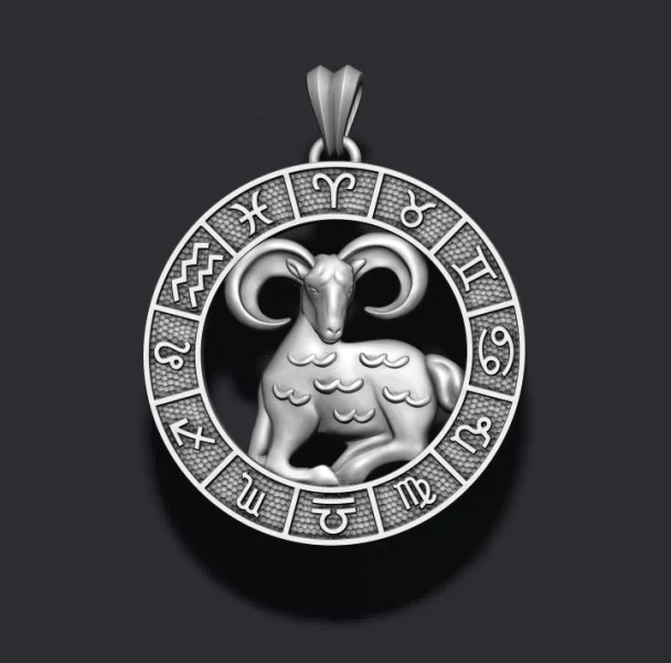 Zodiac Aries lite pendant 3D print model 3D Print Model .c4d .max .obj .3ds .fbx .stl .blend