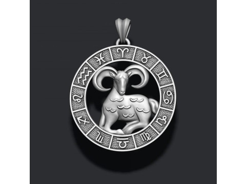Zodiac Aries lite pendant 3D print model Modelo de impresión 3D