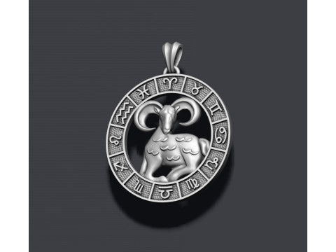 Zodiac Aries lite pendant 3D print model Modelo de impresión 3D