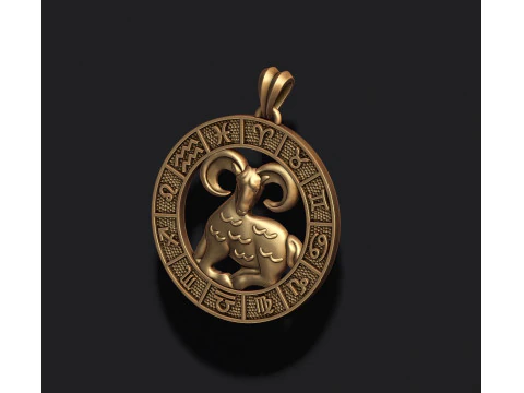 Zodiac Aries lite pendant 3D print model 3D Print Model
