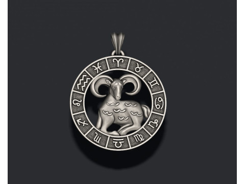 Zodiac Aries lite pendant 3D print model Modelo de impresión 3D