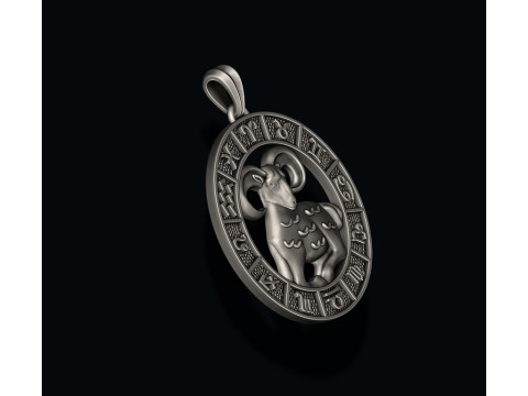 Zodiac Aries lite pendant 3D print model Modelo de impresión 3D