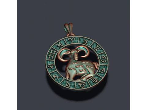 Zodiac Aries lite pendant 3D print model 3D Print Model